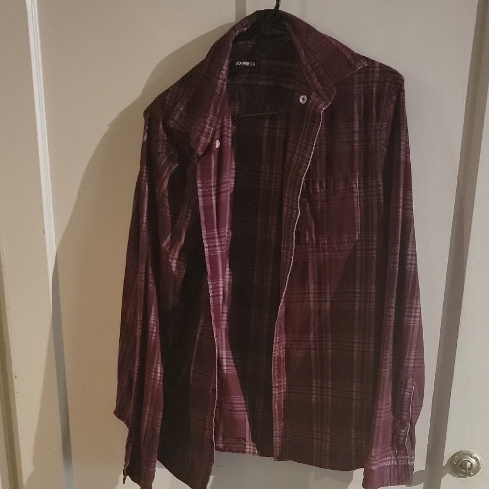 Express Red Lightweight Shirt Jacket